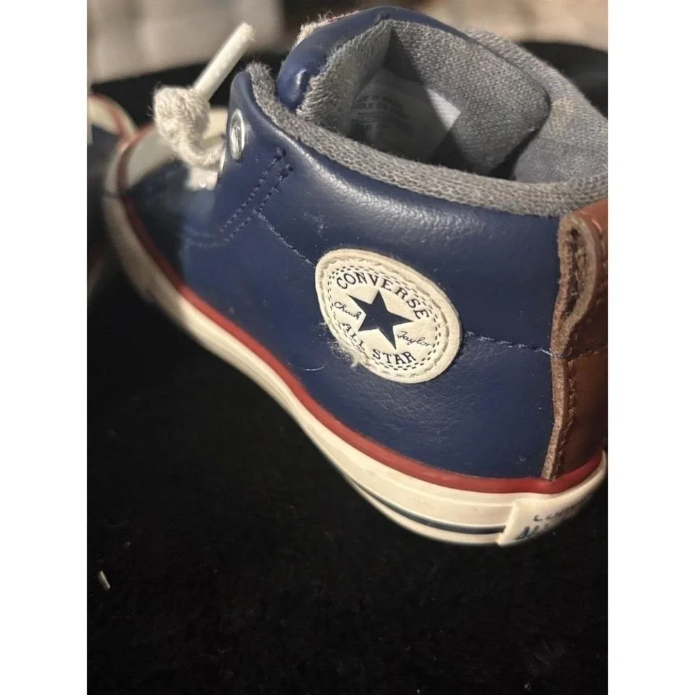 Converse Chuck Taylor All Star Street Mid Navy Leather Infant Shoes 6 758186C
